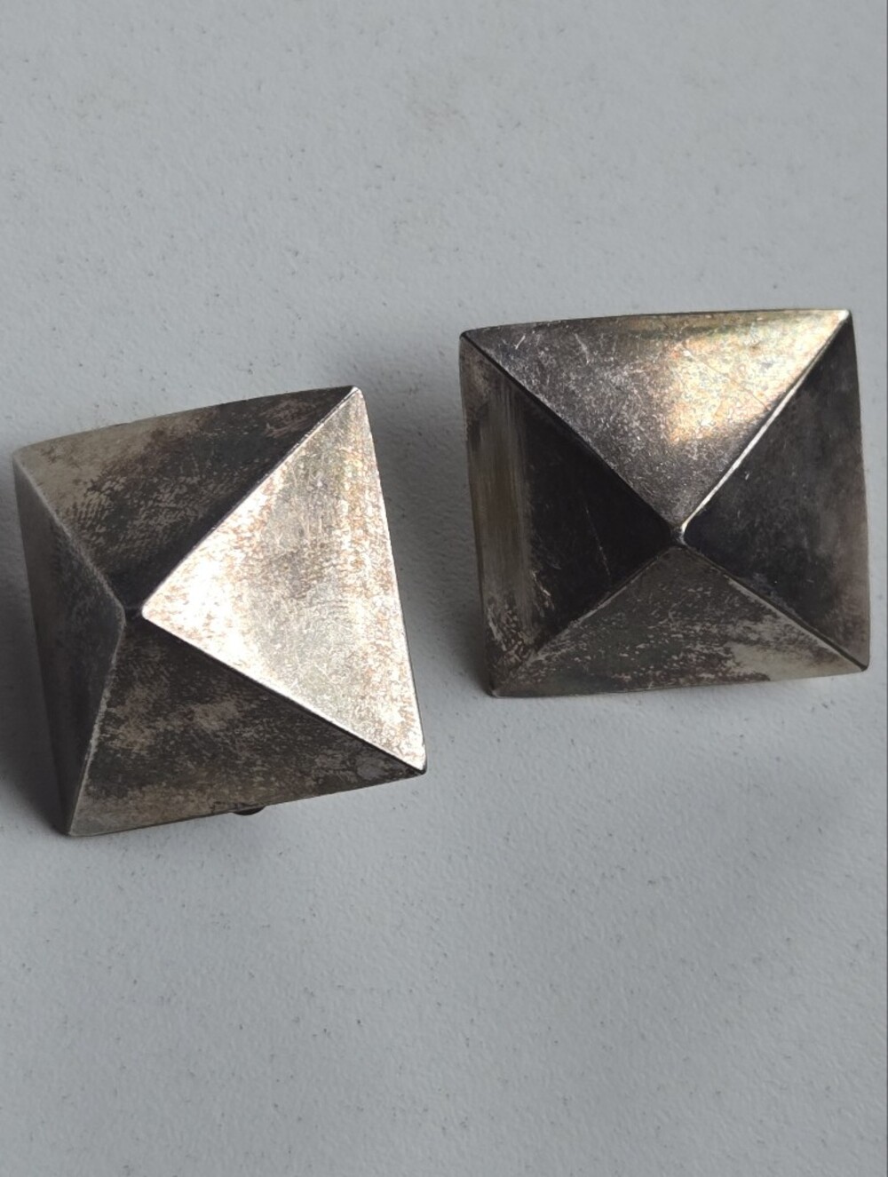 Jumbo Pyramid Clip On Earrings